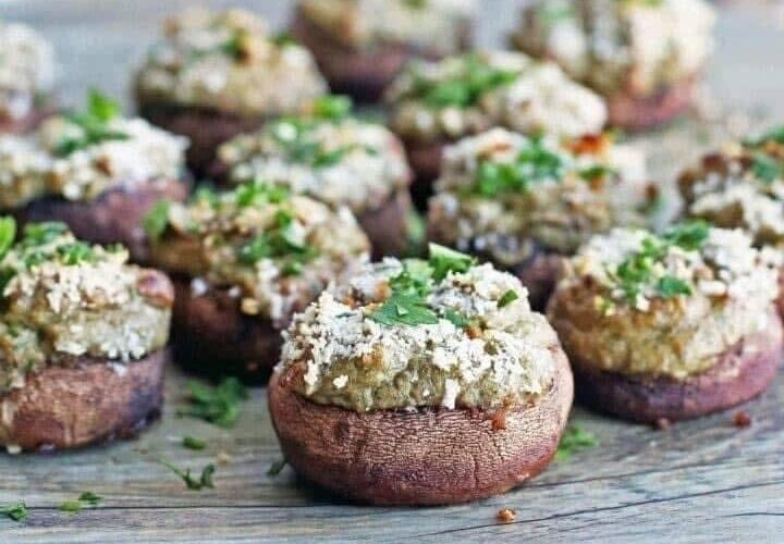 Easy Greek Yogurt Stuffed Mushrooms